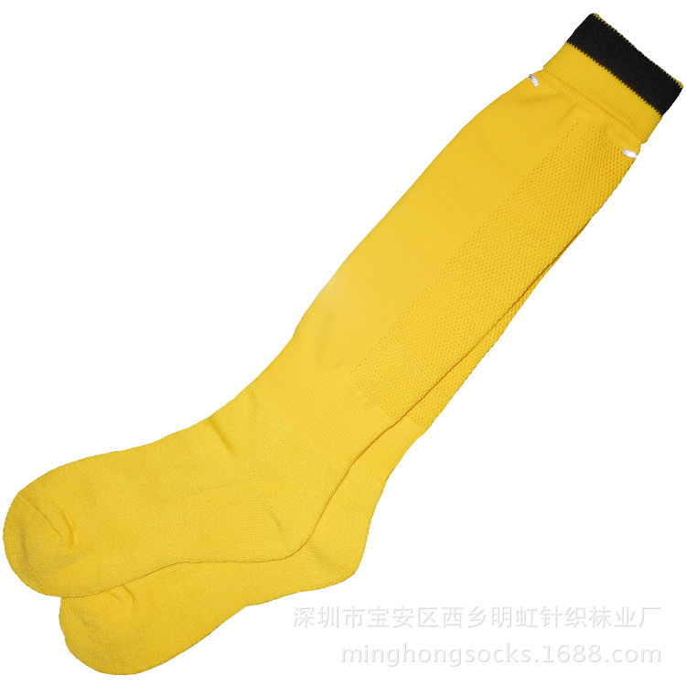 Football socks foreign trade export high tube knee-length thickened Terry football socks anti-mouth horizontal strip high tube football sports socks
