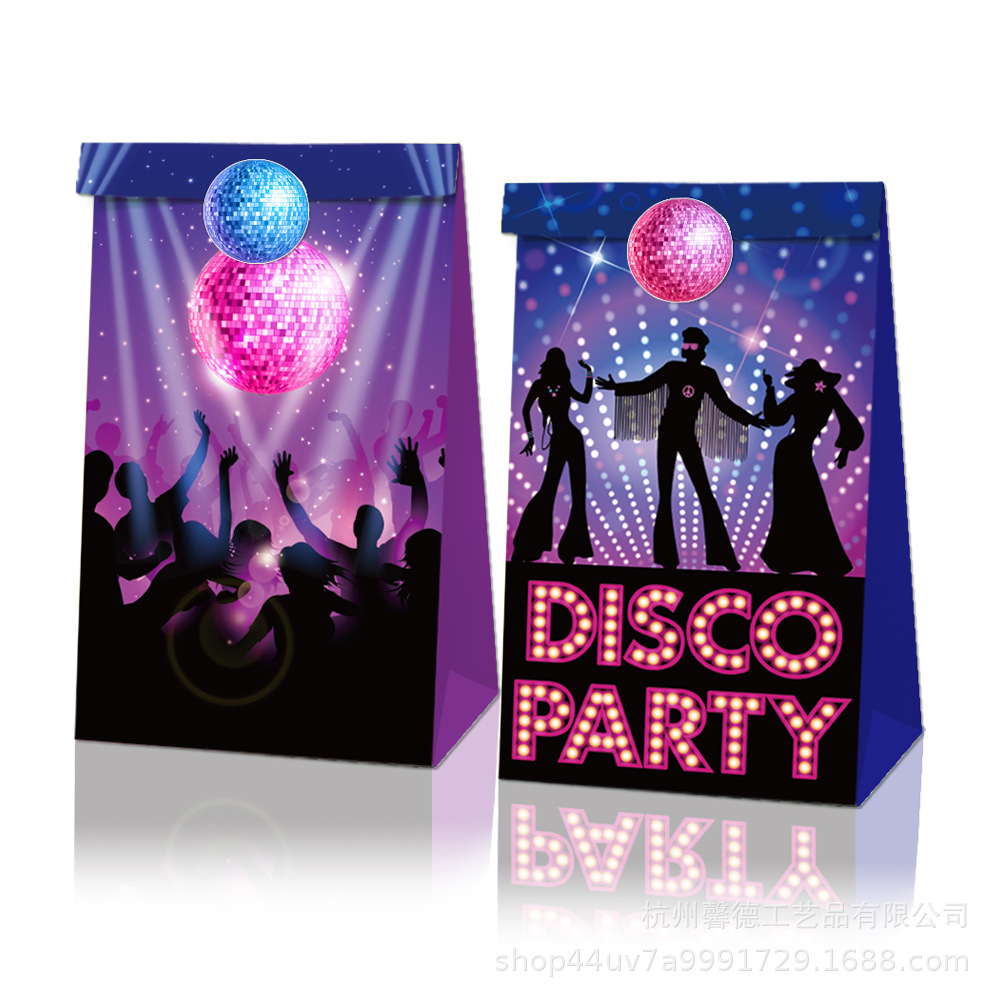 LB025 亚马逊ebay DISCO PARTY派对手提袋 迪斯科糖果袋礼品纸袋