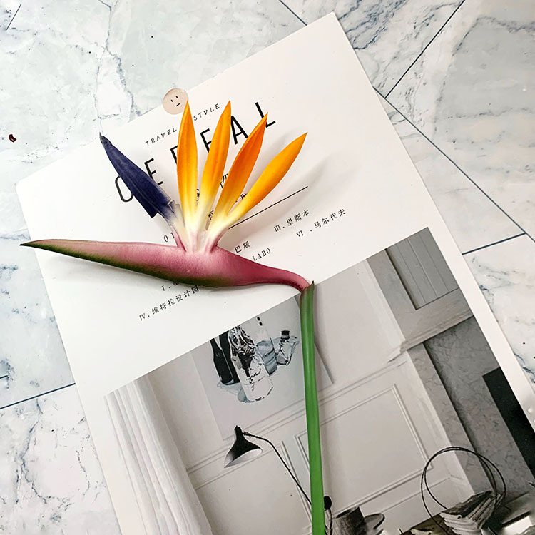 Flor artificial pájaro del paraíso flor artificial de seda flor falsa