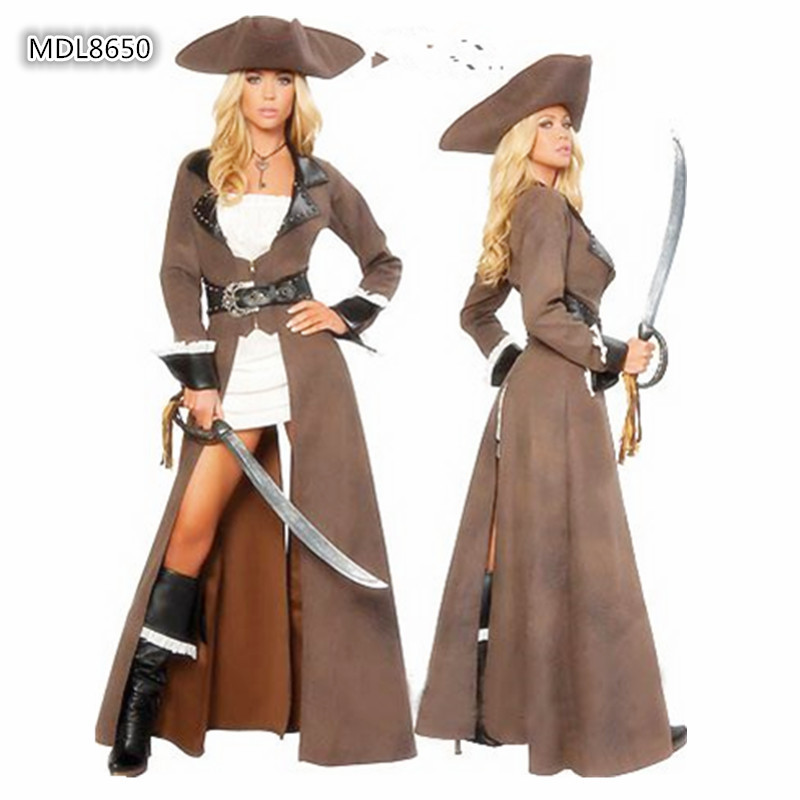Halloween Costumes Pirates of the Caribbean Costumes Women's Knight Costumes Daike Female Pirate Party Performance Costumes