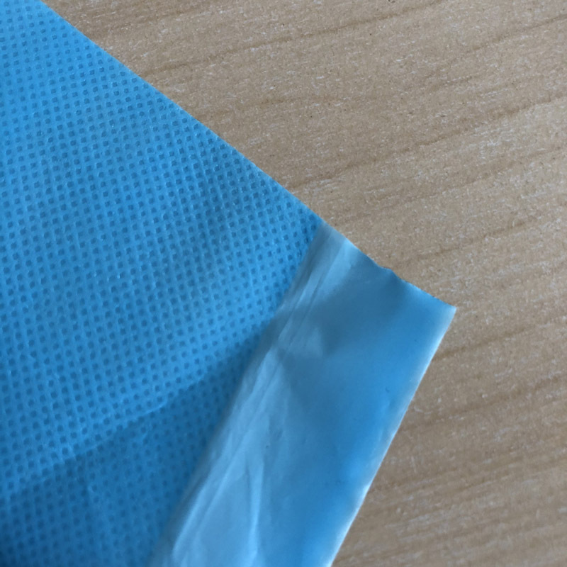 蓝色覆膜纺粘无纺布 防水一次性民用隔离服无纺布 PP淋膜无纺布