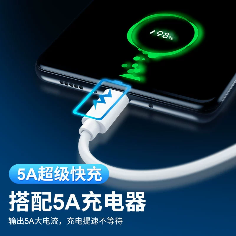 Кабель для зарядки (Huawei/Apple/Android) 5A ПВХ быстрая зарядка, длина 0.3–2 м