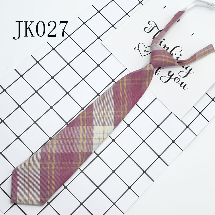 Corbata Plegada para Uniforme JK de Poliéster Estampado de Cuadros para Uniforme Escolar image 23