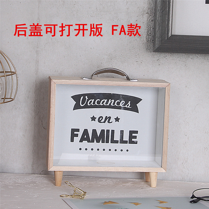 Nórdico ins creativo hogar de madera alcancía dormitorio escritorio decoración foto apoyos sundries caja almacenamiento