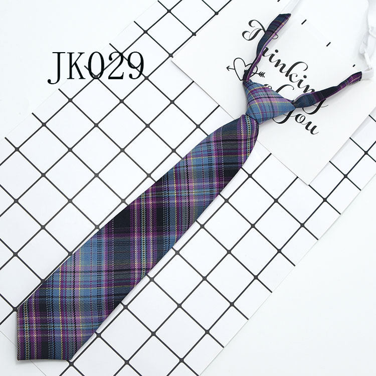 Corbata Plegada para Uniforme JK de Poliéster Estampado de Cuadros para Uniforme Escolar image 25