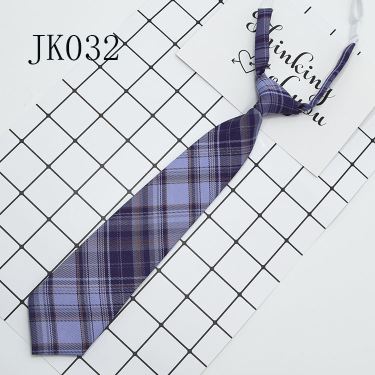 Corbata Plegada para Uniforme JK de Poliéster Estampado de Cuadros para Uniforme Escolar image 27
