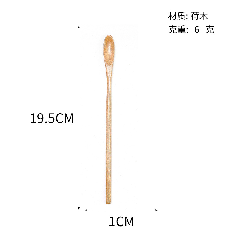 Nanmu Lotus Cuchara de madera pequeña de estilo japonés creativo Cuchara de miel Cuchara de licuadora de leche de café Cuchara de mango largo pequeña para el hogar al por mayor