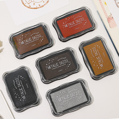 MD Metallic-Effect Large Ink Pad: Stamp Companion for DIY Handbooks & Rubber Stamps—Includes 6 Color Options for Doodling, Drawing, and Creative Printing