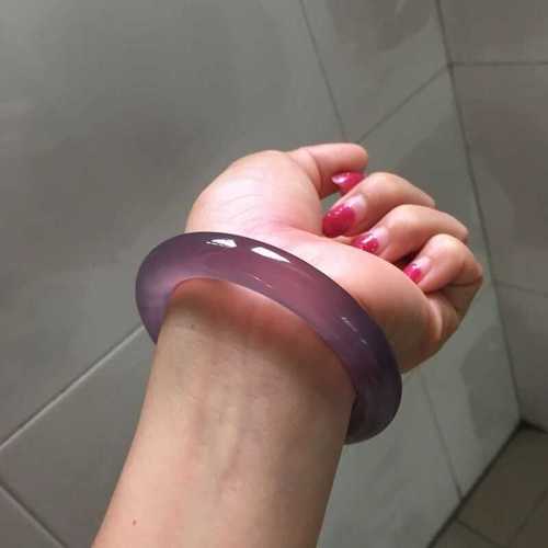 Manufacturer wholesale Brazilian Imperial Purple Chalcedony Round Bar Bracelet Purple Chalcedony Jade Bracelet