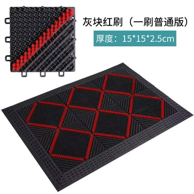 carpet any stitching size, Avtomobil döşəmə paspasları - ordinary-single-brush-gray-bottom-red-brush-1-square