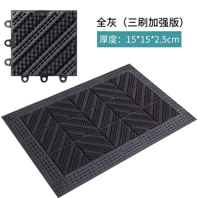 Avtomobil döşəmə paspasları: three-in-one floor mat railway - reinforced-three-brush-ash-1-square