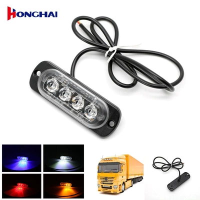 Red, Blue, White, and Yellow Flashing Lights for Pickup Trucks, 4-Led Flashing Lights, Side Lights, Truck Side Flashing Lights, Turn Signal Lights (Dönmə işıqları)