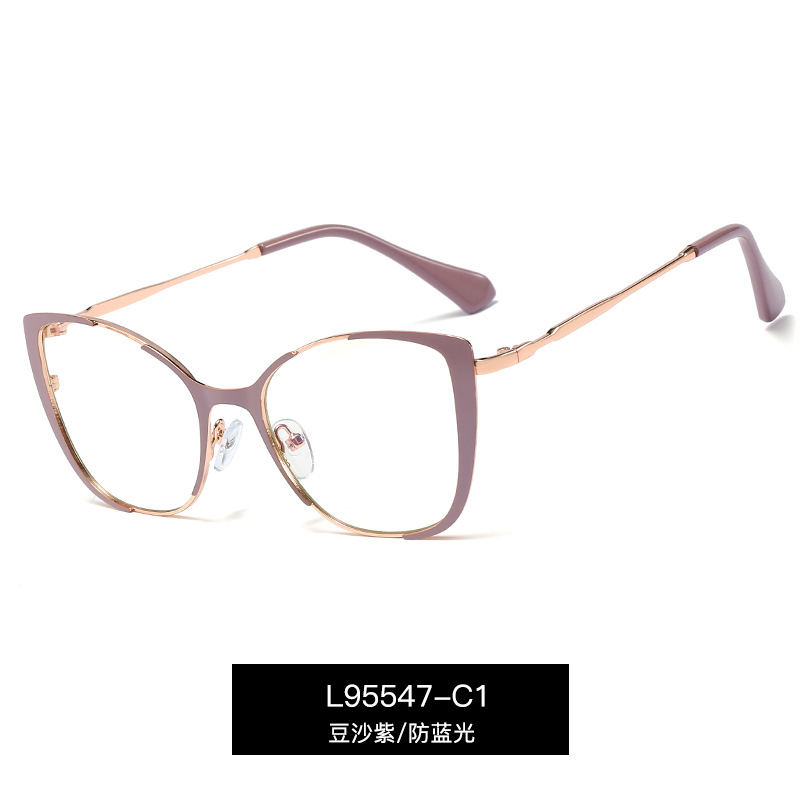 L95547 new metal anti-Blue ray goggles fashion flat mirror female fashion frame glasses wholesale spot