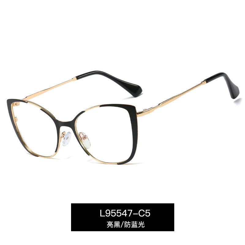 L95547 new metal anti-Blue ray goggles fashion flat mirror female fashion frame glasses wholesale spot