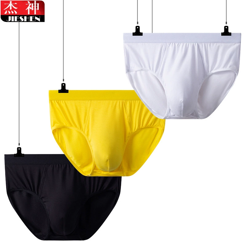 Pants, thin trousers, white yellow comfortable breathable underwear, mid rise
