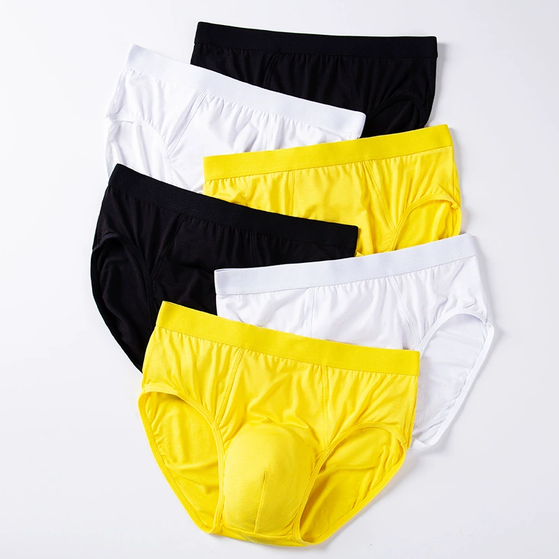 Pants, thin trousers, white yellow comfortable breathable underwear, mid rise