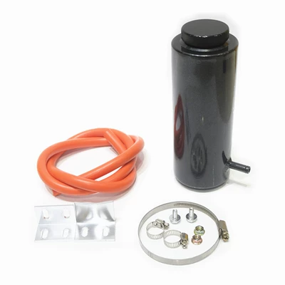Car modification universal overflow pot baking varnish aluminum alloy auxiliary kettle water tank heat dissipation breathable pot defoaming pot 800ml (Water tank) - black