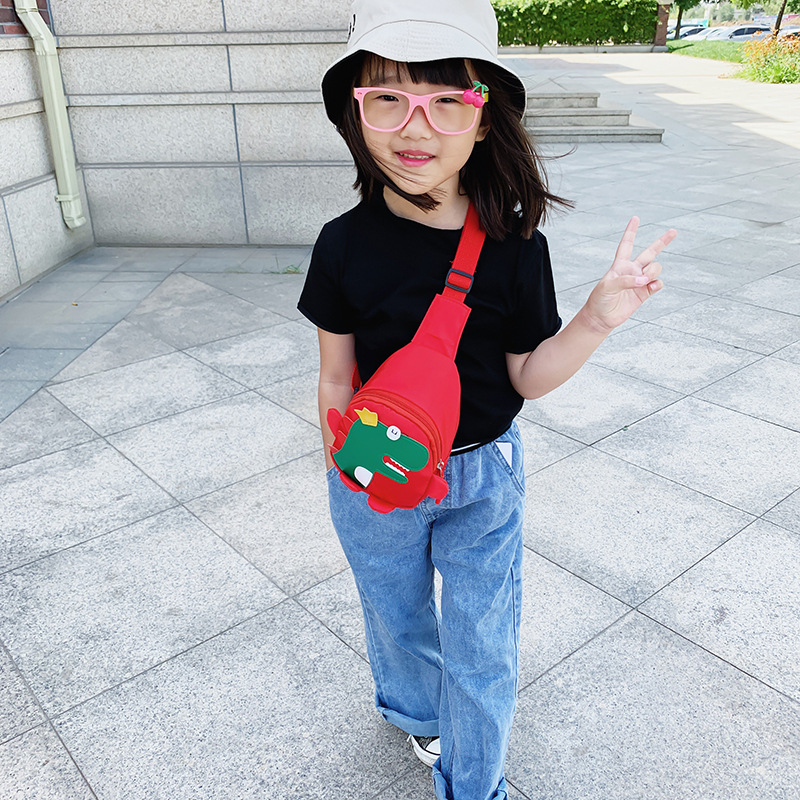 Bolso para niños bandolera para niños hermoso bolso de pecho de dinosaurio estilo coreano pequeño bolso cruzado lindo bebé mochila de viaje al aire libre moda