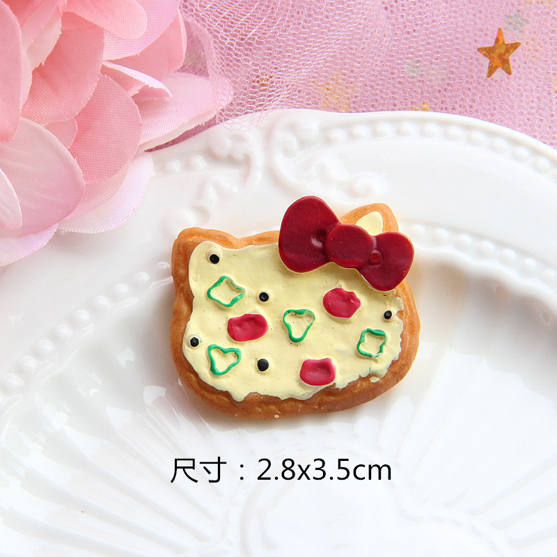 Accesorios de resina de galletas y pan de juguete de comida KT simulados, material para imanes de nevera de comida de juguete DIY, adornos para casa de muñecas.