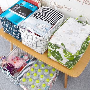 Rectangular storage basket, cloth, folding storage box for home use, cotton and linen