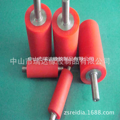 厂家直供输送机包胶滚轴聚胺脂滚筒包胶无动力轴链轮包胶滚筒轮子|ru