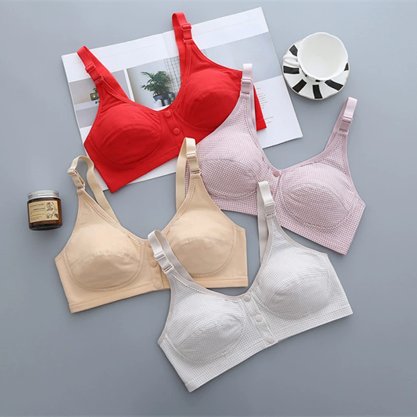 彰艳 Adjustable quilted straps, bra for elderly, underwear, wholesale, front lock, for middle age