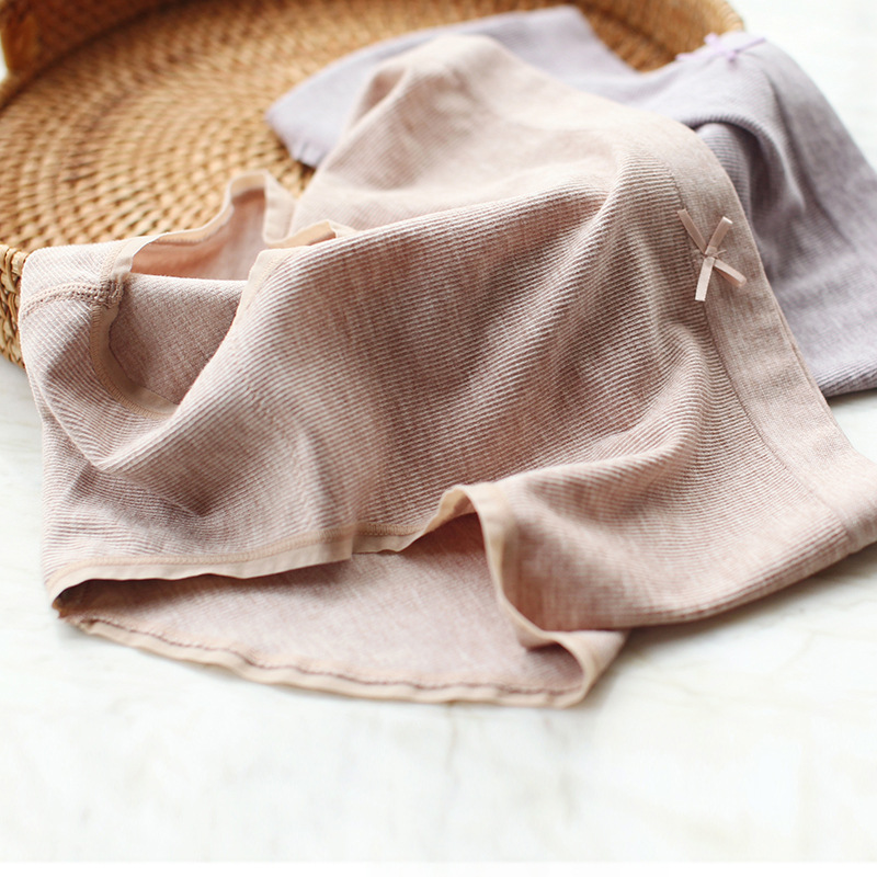 7106 large version mid-plus size simple mid-waist bow women's briefs