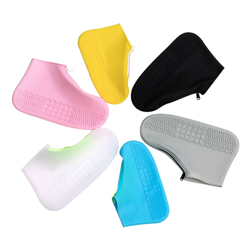 Cubierta de zapato de lluvia para niños adultos para hombres y mujeres silicona impermeable engrosada resistente al desgaste cubierta de bota portátil cubierta de pie de nieve de arena antideslizante al aire libre