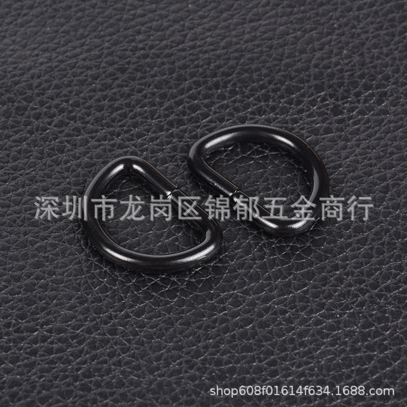 D扣 厂家供应 铁材质20mm电泳黑DIY编制材料包包五金配件