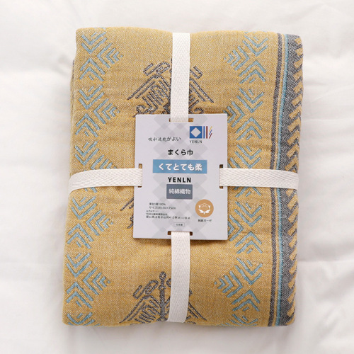 Cotton pillow towels, non-slip and non-falling, a pair of high-end European-style household gauze cover pillow towels