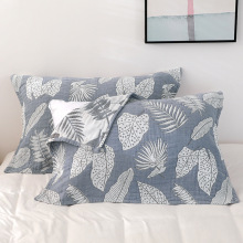 枕头巾棉一对装简约北欧式儿童单人五层纱布不脱落枕巾