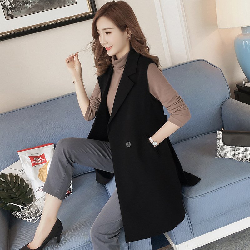 Women's Mid-Length Vest, Autumn Korean Style 2026 New Large Size Women's Clothing, Spring and Autumn Suit Vest Jacket, Women's Vest