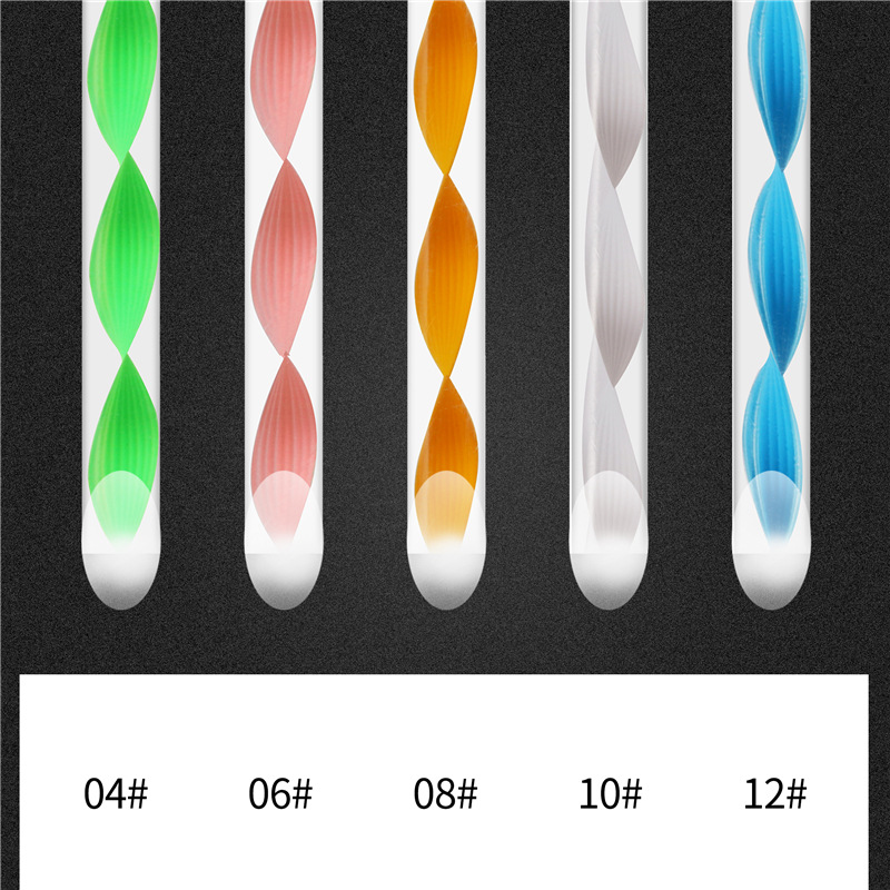 Bolígrafo de cristal de varilla en espiral de 5 piezas transfronterizo bolígrafo de talla de uñas acrílico 4-12 # bolígrafo plateado