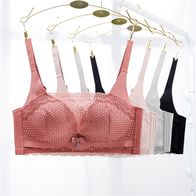 Yaziqi Push-Up Sexy Push-Up Adjustable Lace Bra Qiao'An Tube Top Intimates Without Rims Set