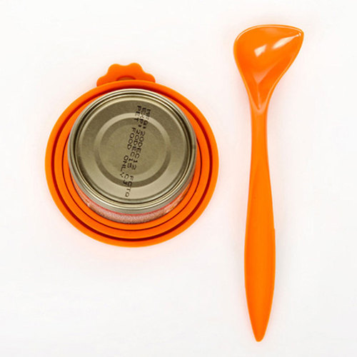 Snack sealing lid plus dog food spoon set silicone can lid pet food lid