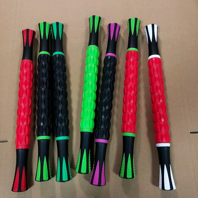 Factory sales fitness massage stick deep muscle relaxation fascia stick back roller elastic relaxation Meridian yoga