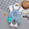 Summer summer clothing, overall, children's set, Korean style, with short sleeve