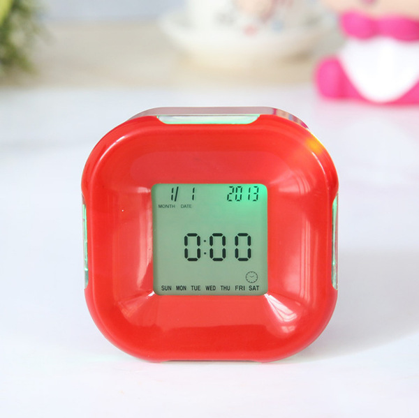 Rotating and sensing colorful four-sided clock Timer Multi-function…