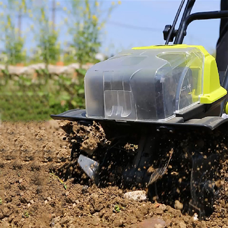 Micro-Tiller sin escobillas de litio eléctrico pequeño Tiller multifuncional agrícola rotativa surco arado Tiller