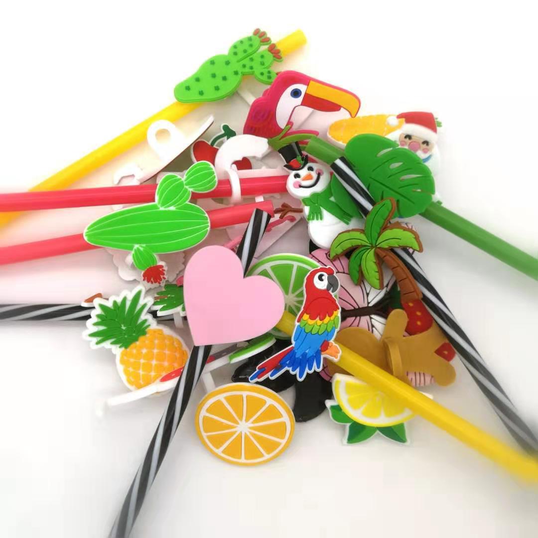 创意卡通西瓜橙子吸管冒 吸管扣草莓樱桃仙人掌吸管防尘塞定制