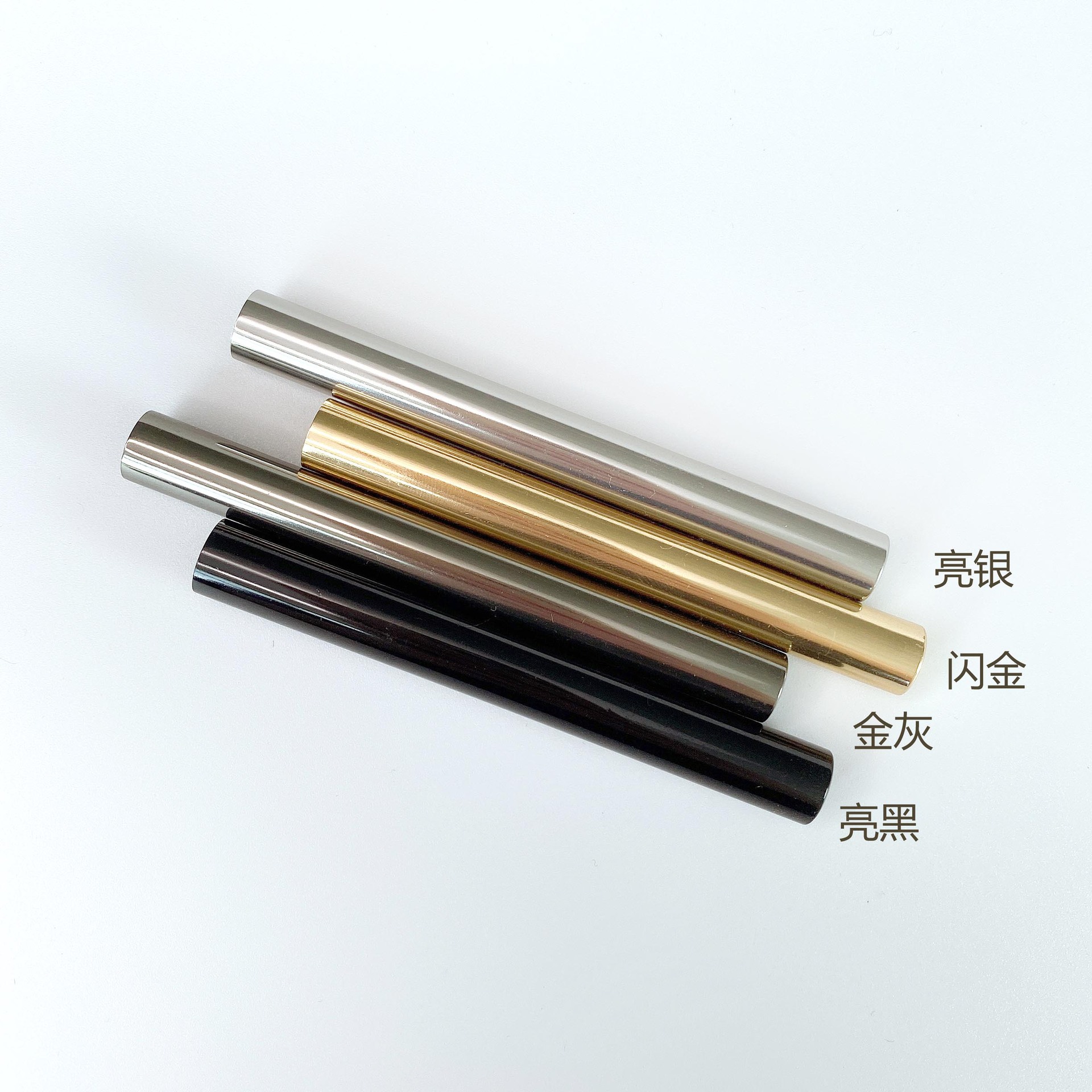 Utilizado comúnmente 8mm titular de la pluma de uñas sellado opaco metal color retención clavo pluma tapa multicolor Arco Iris color fábrica al por mayor