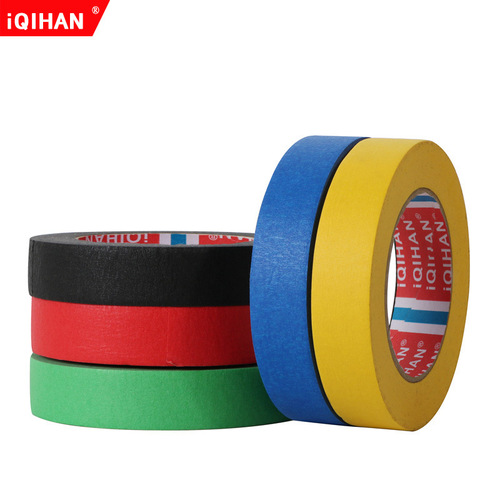 Decorative colored masking paper for car paint, automotive spray paint masking, painting labels, tear-off medium adhesive masking tape, wholesale