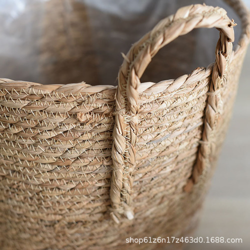 Nordic flower pots, straw flower pots, seagrass potted flower baskets, woven baskets, handmade flower pots, bamboo woven rattan baskets, plants