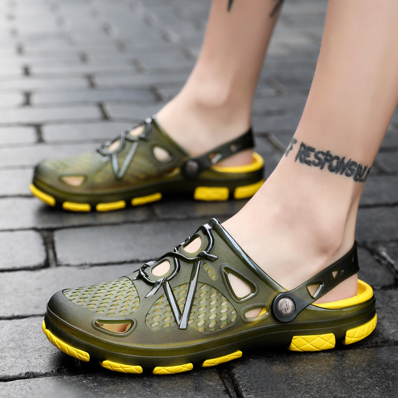 802 verano transpirable cerrado dedo del pie zapatos de los hombres al aire libre zapatos de playa antideslizante aguas arriba Nido de Pájaro zapatillas Comercio Exterior sandalias de los hombres