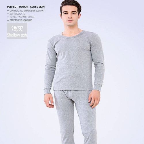 NanRenShuai/Nan Renshuai men's thermal underwear plus velvet thickened slim autumn clothes and long trousers round neck suit