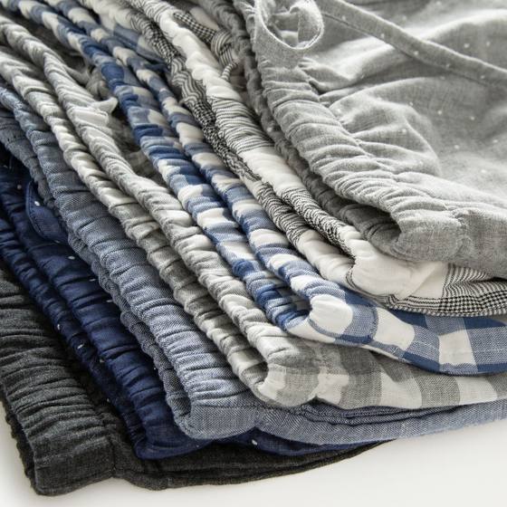 Shangsha Superior Products-Summer Cotton Gauze Pajama Pants Men's Short Muyin Japanese Plaid Beach Pants Large Size Wholesale