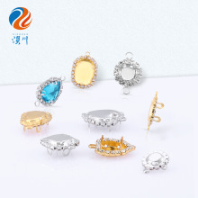 水晶扣铜底托空托手缝材料服装箱包鞋子镶钻饰品配件吊坠加厚铜底