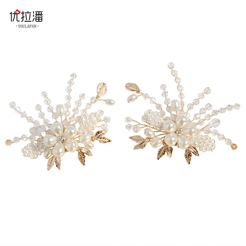 Youlapan bridal wedding shoes, floral high-heeled shoes, accessories clips, removable shoe buckles, upper decorations, shoe clips HX06