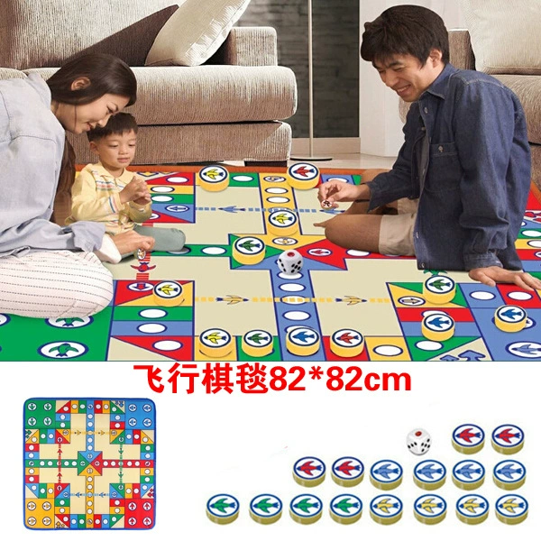 Коврик для малышей Flying Chess, ковер для родителей и детей, интерактивная игра для ползания, односторонний, 82x82 см