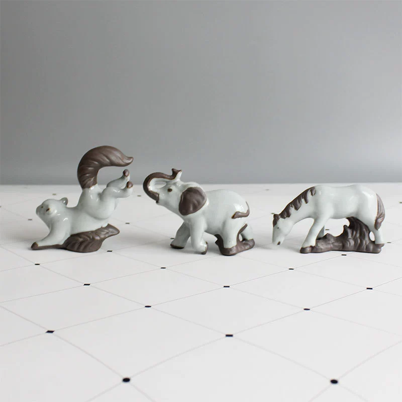 Креативная официальная печь Открытие чая Украшения для домашних животных Оленёнок Лошадь Слон Украшения для животных Чайная церемония Садоводство Ландшафтные аксессуары